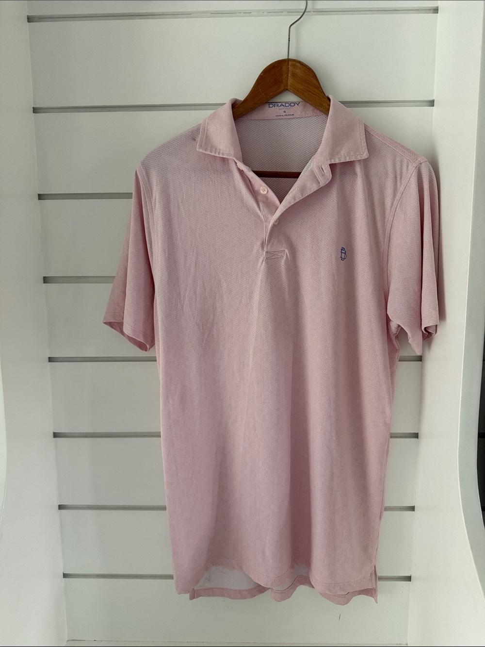 Men's B. Draddy Sport Light Pink Polo with Embroidered Logo